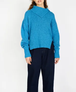 Wilde Slouchy Funnel Neck Sweater Forget-Me-Not Blue