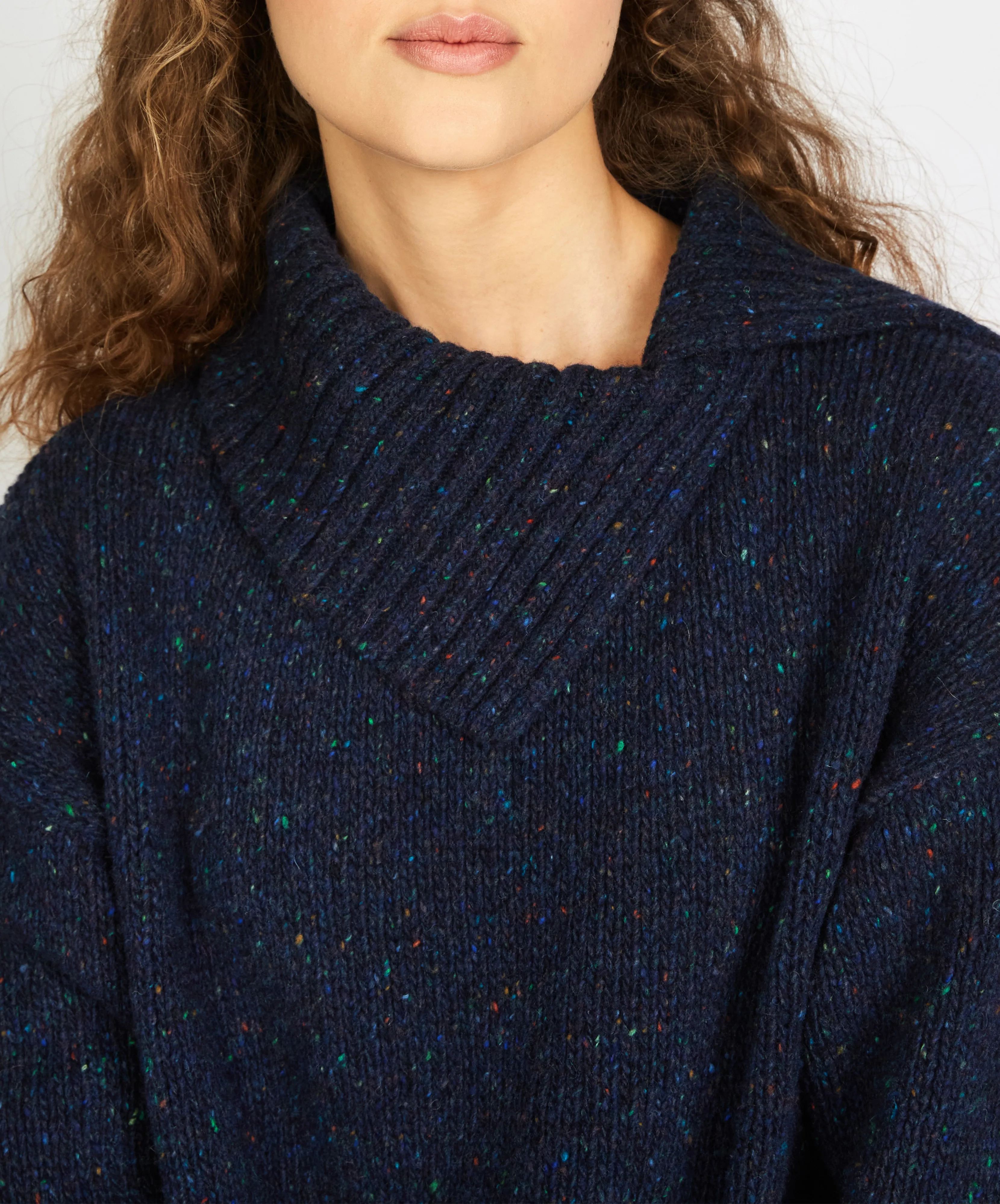 Wilde Slouchy Funnel Neck Sweater Rich Navy
